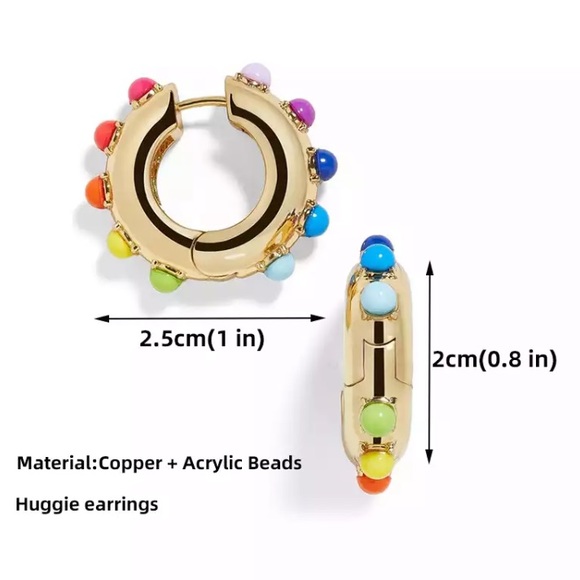 ✨Alaynah Gold Rainbow Huggie Hoops! - Picture 5 of 5